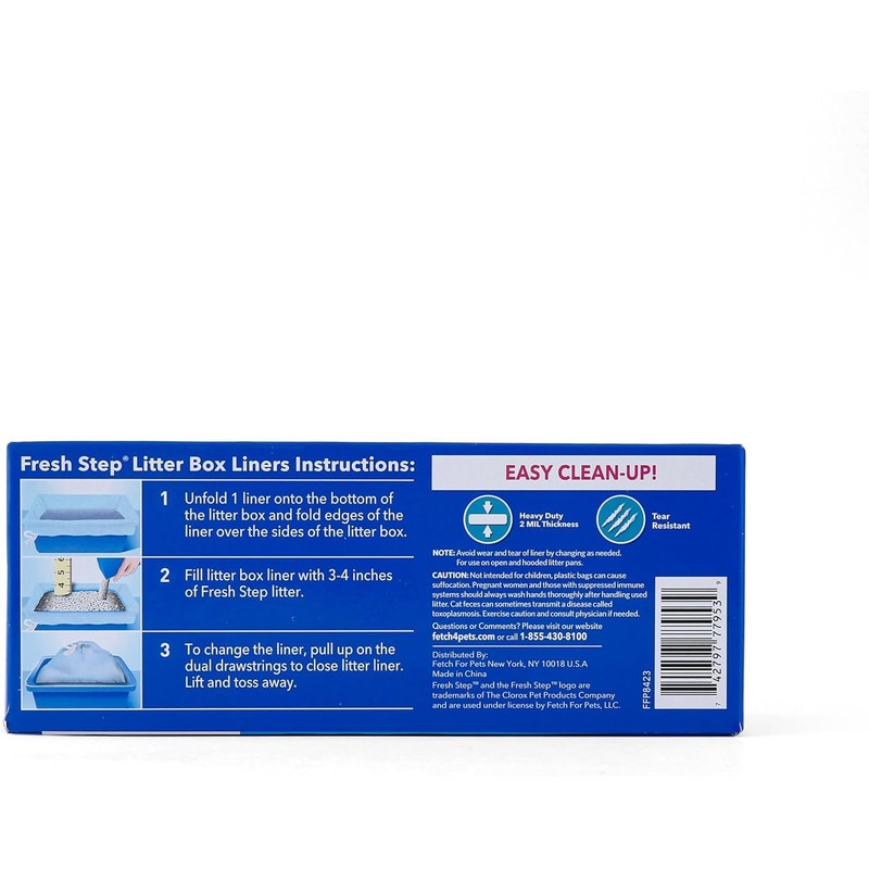 Fresh Step Drawstring Large Litter Box Liners | Heavy Duty