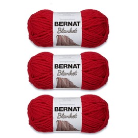 Bernat Blanket Cranberry Yarn - 3 Pack of 150g/5.3oz - Polyester - 6 Super Bulky - 108 Yards - Knitting/Crochet