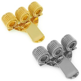 Ashton and Wright - Triple Metal Pen Holder with Pocket Clip - Ideal for Doctors, Nurses, Pilots - [Pack of 2] - Silver and Gold