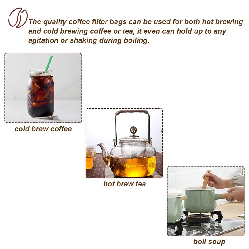 50pcs No Mess Cold Brew Bags, 4x6 inch Disposable Coffee