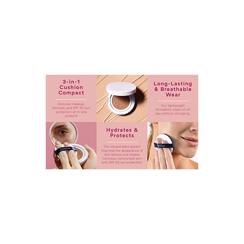 Missha Magic Cushion Cover Lasting SPF50 PA, 2018 Upgraded M