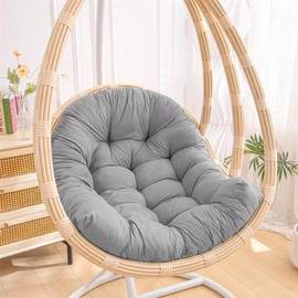 Wadser Grey Hanging Basket Seat Cushion, Egg Chair Cushion Replacement, Hammock Swing Chair Thicken Seat Cushion