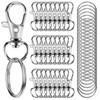 50PCS Metal Lobster Claw Clasp with Key Rings, 25PCS Keychains