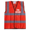 FIRE OFFICER Red Hi Vis Viz Reflective Vest Waistcoat Printed