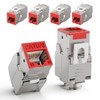 LEENUE CAT6A Toolless Keystone Jack Shielded PoE, 180 Degree RJ45