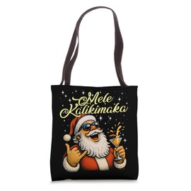 Retro Mele Kalikimaka Hawaiian Christmas Cocktail, Party Tote Bag