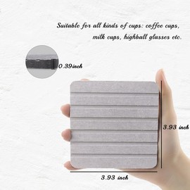 Sweet Elegance® Water Absorbent Diatomite Set of 2 Coaster Coasters Rectangle, Grooved Design, Water Absorbing Stone Non-silp Durable Cup Mats Table Ornament Decorations for Home Festival