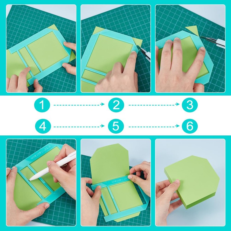 BENECREAT 4Pcs 4 Sizes Mini Bookbinding Tools, Acrylic Sticky Notes