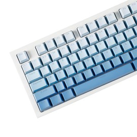 YMDK Gradient Keycaps Thick PBT Keycap, Top Lit Shine Through Translucent, 134 Key Set Double Shot, OEM Profile Custom Key Cap for MX Mechanical Keyboards