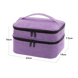 KGMCARE Essential Oil Bag for 30 Bottles (5 ml - 15 ml), Double Layer Bag Essential Oils Organiser Storage Travel Storage Carry Bag for Essential Oil and Accessories, purple, Double-layered with