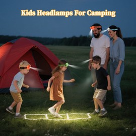 KunHe 4 Pack Kids Headlamp for Kids Gift Adjustable Headband Party Favors for Kids Christmas Gift for Girls Boys Animals Head Lamp for Camping Running Batteries Included