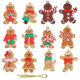 12-Piece Gingerbread Christmas Tree Decor Set with Gift Tags, Christmas Tree Gift Tags, Christmas Tree Decorations, Christmas Decorations