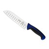 Mercer Culinary Millennia 7-Inch Granton Edge Santoku Knife, Blue