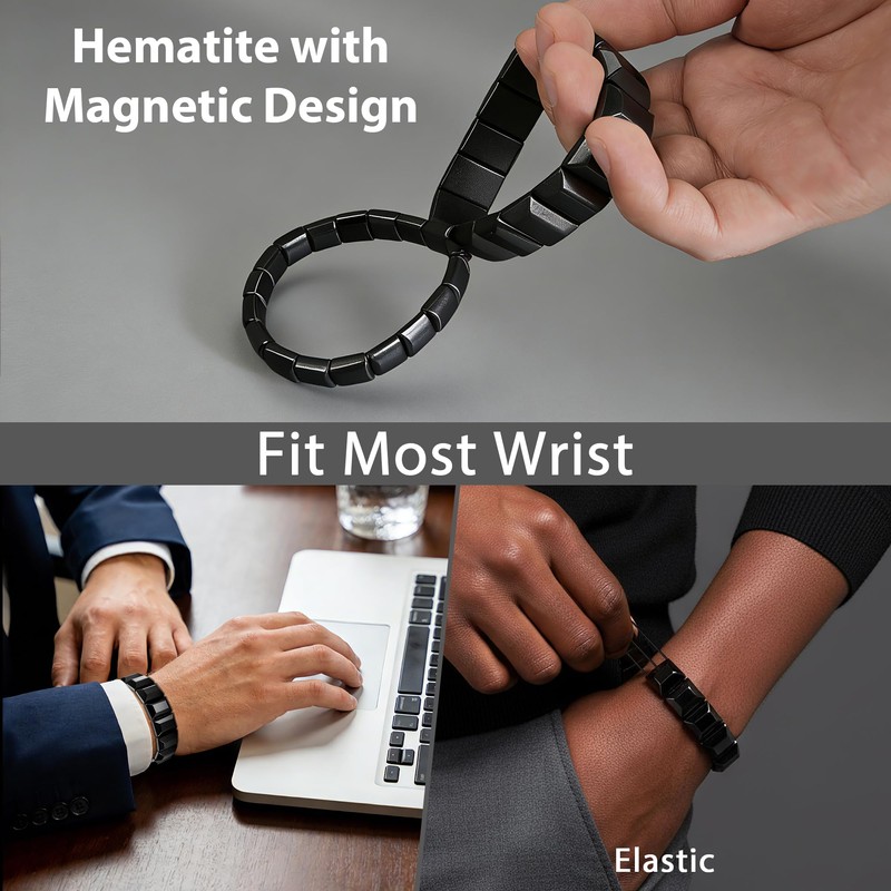Hematite Bracelet, Natural Magnetic Bracelets for Women Girls