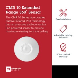 Sensor Switch CMR 10 Contractor Select Ceiling Mount Occupancy Sensor, 28 Foot Radius, White