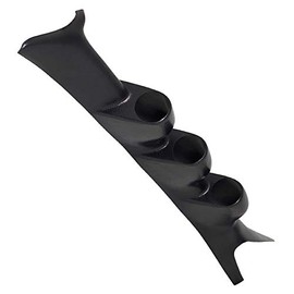 GlowShift Black Triple Pillar Gauge Pod Compatible with Ford Super Duty F-250 F-350 Power Stroke 1999-2007 - ABS Plastic - Mounts (3) 2-1/16" (52mm) Gauges to Truck's A-Pillar