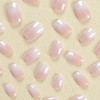 24 short oval nail pieces white gradient French electroplating process