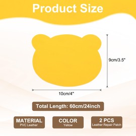 PATIKIL - Parche de reparación de piel, 2 unidades, 4 x 3.5 pulgadas, calcomanía de vinilo calcomanía para muebles, kit de reparación para sofás, sillas, taburetes, armarios, bolsas, color amarillo