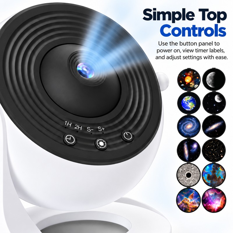 Galaxy Projector Night Light for Bedroom – 13 Film Discs