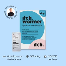 Itch | Dog Worming Tablets – 4 Pack | Targets Roundworms, Tapeworms, Hookworms & Whipworms | Eliminates Worm Larvae