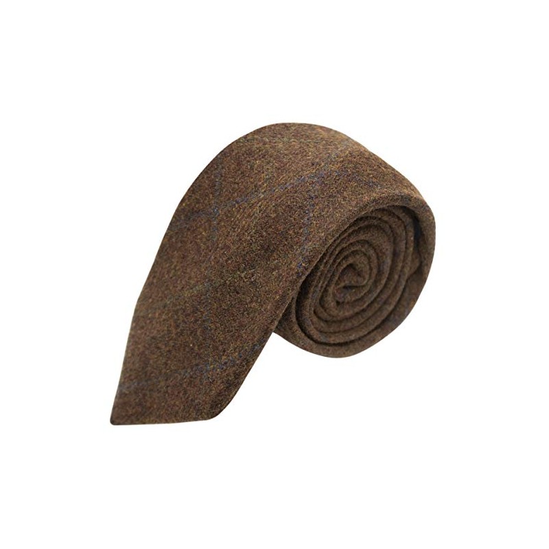 King & Priory Heritage Check Cedar Brown Tie
