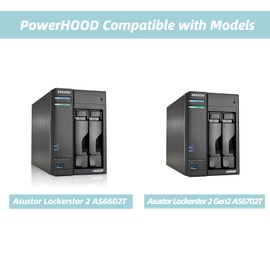 PowerHOOD 12V AC/DC Adapter Compatible with Asustor Lockerstor 2 AS6602T Gen2 AS6702T 2 Bay NAS Network Attached Storage 12VDC 12.0 V 12 Volt 12 Volts Switching Power Supply Cord Charger Cable PSU