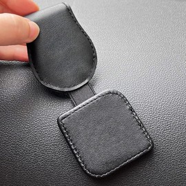 Sunglass Holder for Car, Car Glasses Clip, Car Sun Visor Glasses Holder, Magnetic Leather Sunglasses Holder Car Visor Accessories Practical