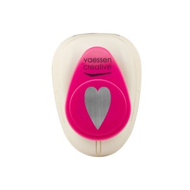 Vaessen Creative Craft Paper Punch - Heart - 2,4 x 1,5 cm - Circle Cutter for Crafting and Card Making, White/Pink