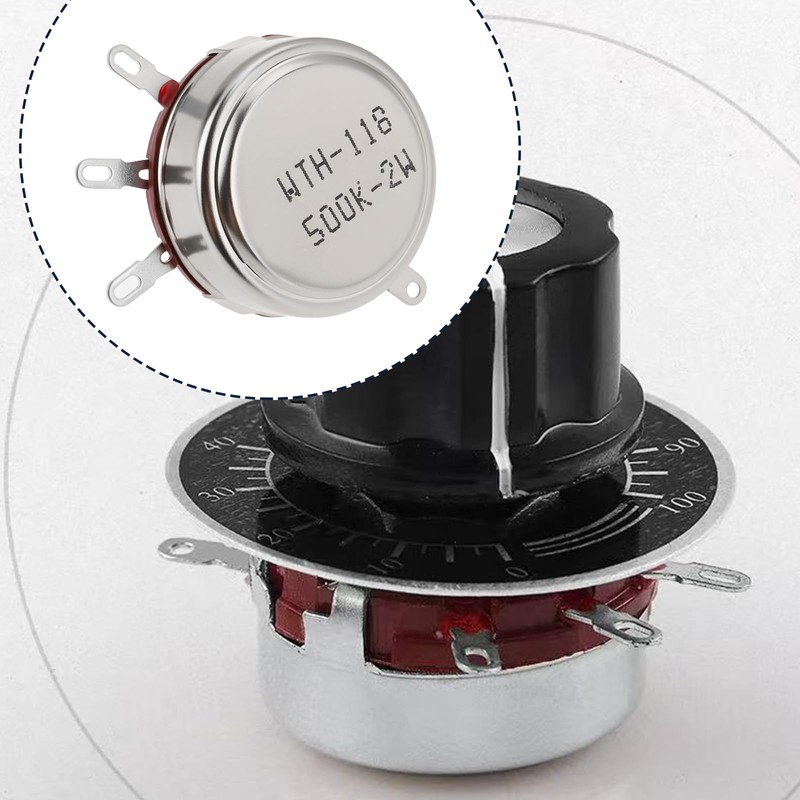 Create idea 2 Stück 2W/500k? Einstellbares Eingang-Drahtpotentiometer Wellendurchmesser 6mm WTH118