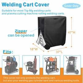 VIYOYOUNG Welding Cart Cover, Protects Cart & Gas Cylinder, Suitable for Tig Mig & Plasma Cutter Rolling Welding Cart - Heavy-Duty Waterproof & Dustproof - Easy Access Zipper