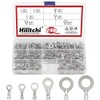 Hilitchi 240Pcs Tin-Plated Copper Non-Insulated Ring Crimp Terminals Assortment Kit Open Barrel Wire Crimp Electric Wire Terminals for Crimp Solid Wires Stranded Wires (M3 M4 M5 M6 M8 M10)