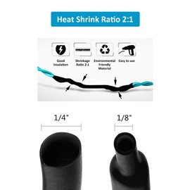 innhom 650pcs Heat Shrink Tubing Heat Shrink Tube Wire Shrink Wrap Shrinkage Ratio 2:1 Electrical Cable Wire Kit Set Long Lasting Insulation Protection