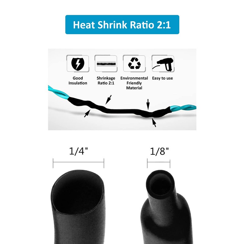 innhom 650pcs Heat Shrink Tubing Heat Shrink Tube Wire Shrink