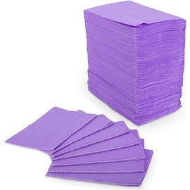 Disposable Dental Bibs 13" W x18" L, 500 Per Pack, 3-Ply Waterproof Tattoo Bibs Sheet for Nail Salon, Dental Clinic, Feeding, Tattoo Shop (Purple)