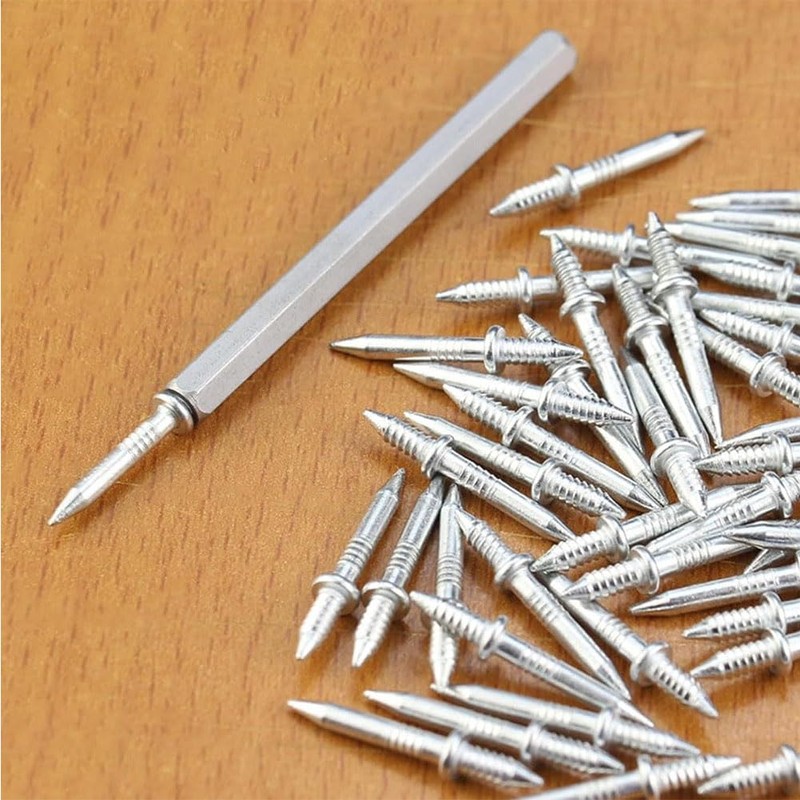 Lokatall Seamless Nails, 100 Pieces Double Head Skirting Board Thread