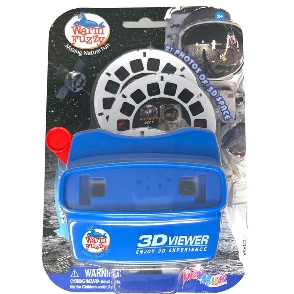 WARM FUZZY Toys 3D Viewfinder (Space) - Viewfinder for Kids & Adults, Classic Toys, Slide Viewer, 3D Reel Viewer, Retro Toys, Vintage Toys with 3 Reels - Contains 21 High Definition 3D Images