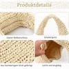 Fecialy Straw Bag for Women Half Moon Shoulder Handbag Straw
