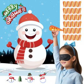 Haunt Couture Christmas Games - Pin The Nose on The Snowman, 54 Players Kids Fun Game - Christmas Pin The Tail on The Snowman Game - Christmas Games for Kids Girls Boys (Cute_Snowman)