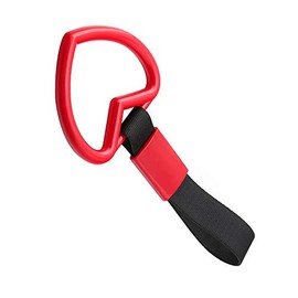 DSkoiph 1 PC Heart JDM Tsurikawa Hang Ring Subway Train Bus Handle Hand Strap Drift for Car (Black and RED)…