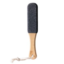 Pumice Stone for Feet, Foot File Professional Feet Foot Scrubber Hard Skin with Wooden Handle Foot Stone, Exfoliating Pedicure Rasp for Hard Dead Skin Callus Removal & Cracked Heels (Black)