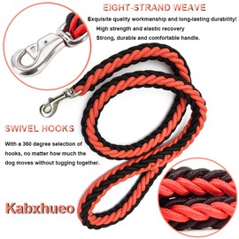 Kabxhueo Strong Rope Dog Lead and Collar Set 4FT Durable Braided Dog Collars and Leads Set Nylon Rope Leashes with Heavy Duty Clips Slip Lead Collar with Metal Chain for Small Medium Large Dogs
