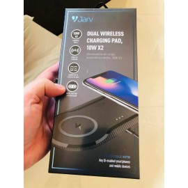 JarvMobile 20W Dual Wireless Charging Pad for Qi-Enabled Devices