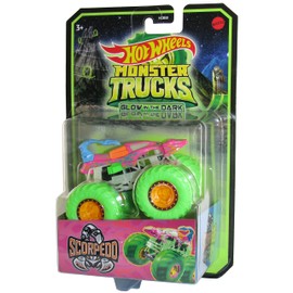 Hot Wheels 2022 Monster Trucks 1:64 Scale Diecast Glow in The Dark Scorpedo