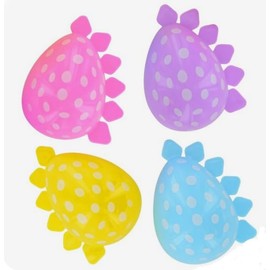 Easter Dinosaur Eggs - Snap Close Reusable Party Easter Treat Containers - 4 Count