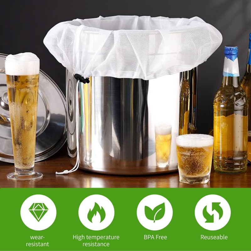 Brew Bags Reusable 46x40 cm, Straining Bag with Fine Mesh