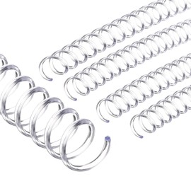 PATIKIL 10mm(3/8") Plastic Spiral Binding Coils, 100 Pcs Binding Spirals 75 Sheet Capacity 4:1 Pitch Binding Spirals for Binding Paper Sheets, Transparent