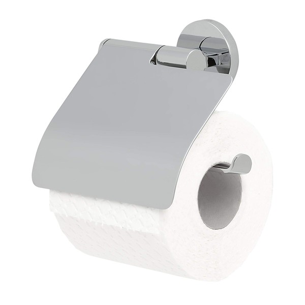 Tiger Noon Toilet Roll Holder with Cover, Chrome, 13.2 x