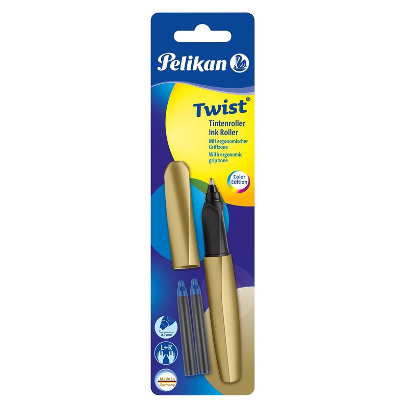 Pelikan 811422 Twist Pure Gold Rollerball Pen, 1 Rollerball Pen
