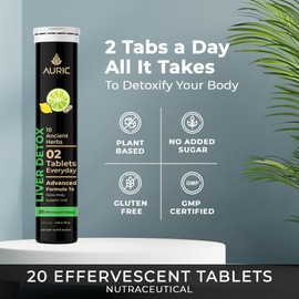 Auric Herbal Liver Support Supplement | Milk Thistle (Silymarin), Turmeric, Garlic, Ginger for Liver Health Advanced Detox & Cleansing Formula for Active Liver | 120 Tablets | Plant Based Gluten-Free