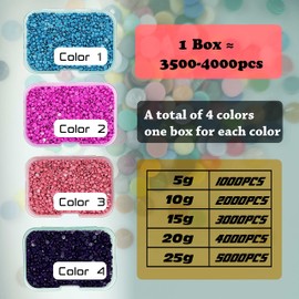 Diamonds Painting Accessories,Replacement for Missing Round Drills 319 320 321 322,Rhinestone Resin Diamond Drill,4 Colors Beads Gems Stones,3500pcs per Color